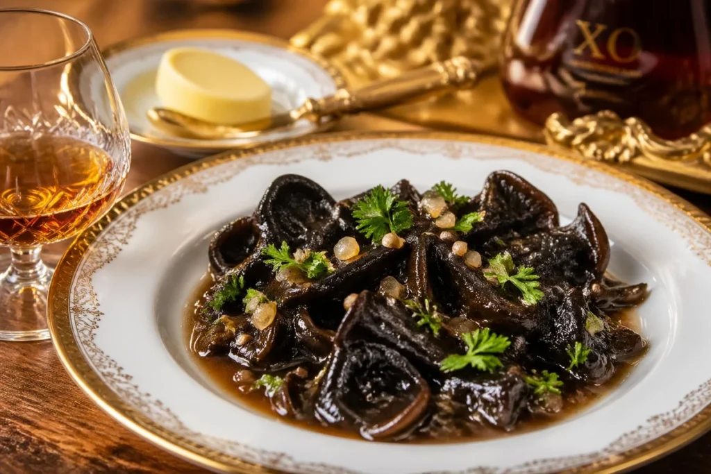 Gourmet Magic Wild Harvested Gourmet Louis XIV Black Trumpet Fricassée with Cognac for Ultimate Perfection Recipe