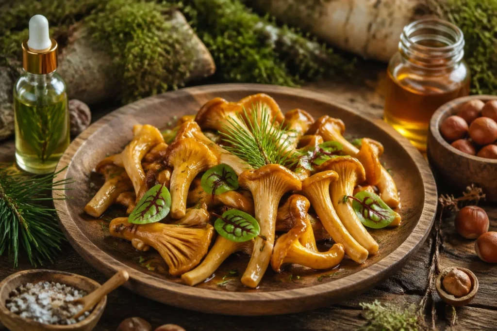 Gourmet Magic Wild Hazelnut and Pine Yellow Foot Mushroom Recipe