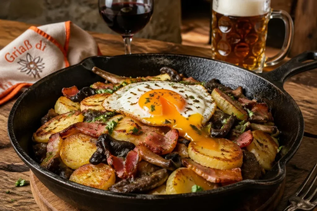 Gröstl with Speck and Grey Chanterelles