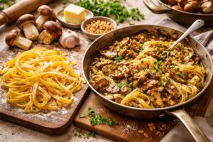 Hand Cut Porcini Tagliatelle Recipe Italian Style