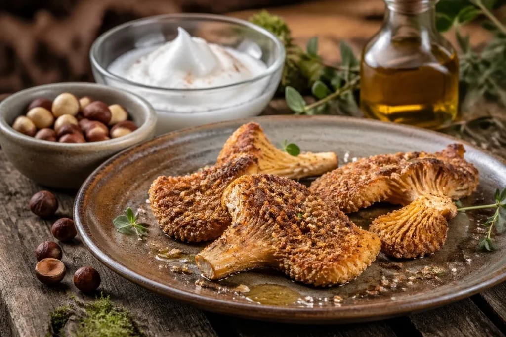 Hazelnut-Crusted Chanterelle Cutlets