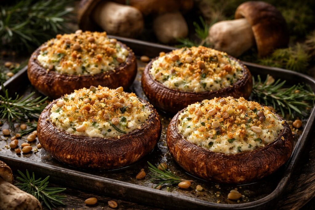 Herbed Forest-Stuffed King Porcini Caps