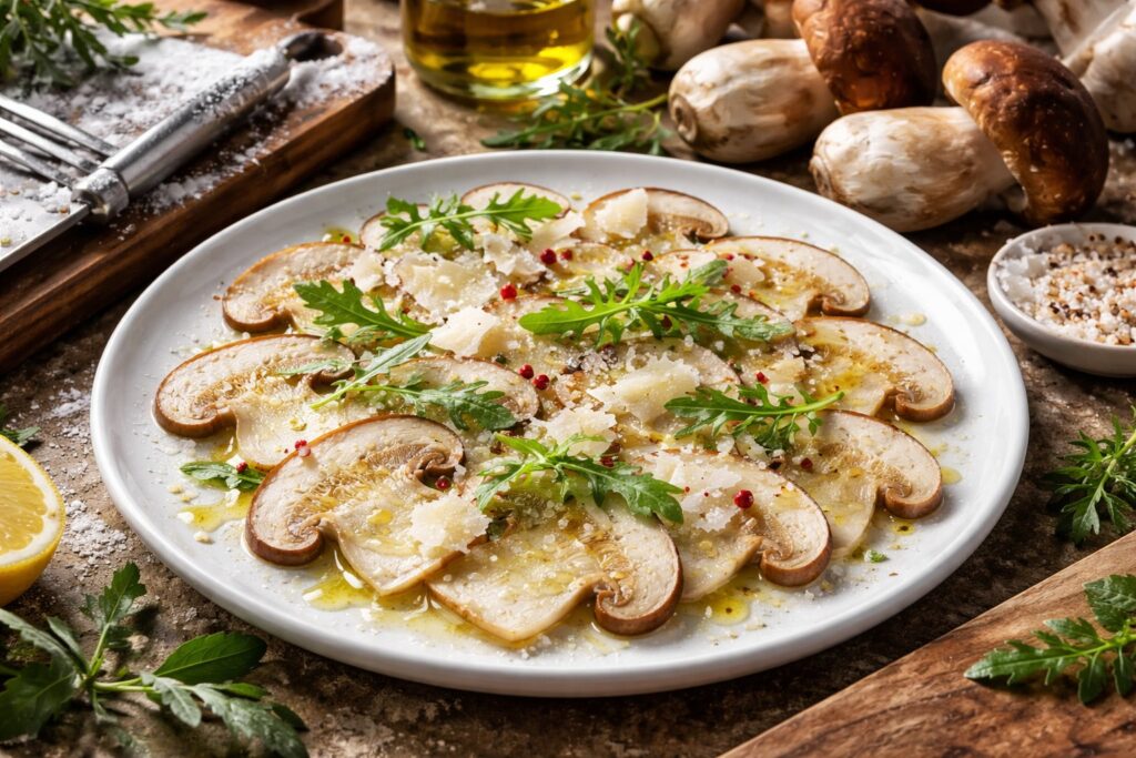 Highland Carpaccio - Raw King Porcini with Truffle Oil