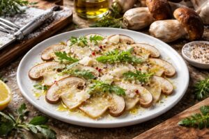 Highland Carpaccio - Raw King Porcini with Truffle Oil