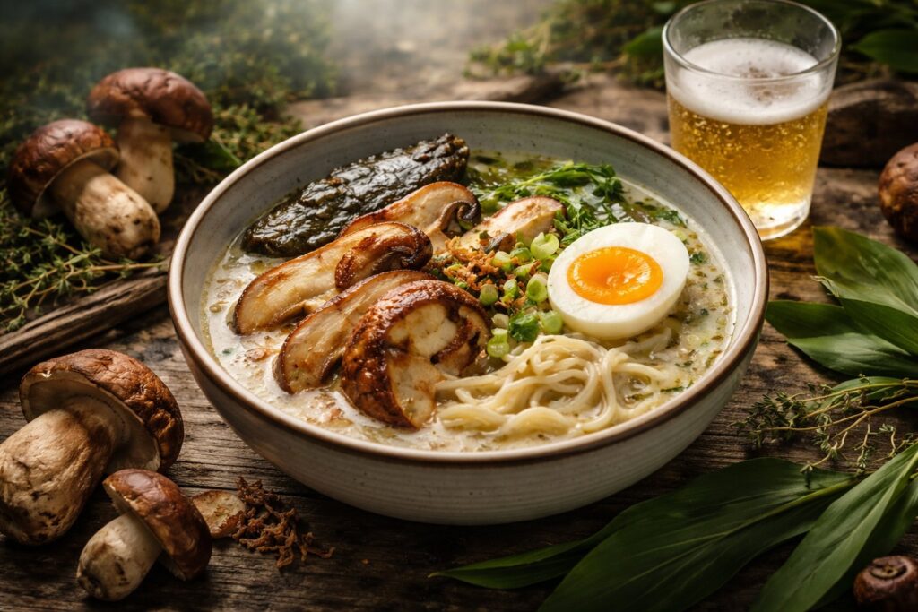 Highland Forest Ramen - Porcini & Wild Garlic Broth