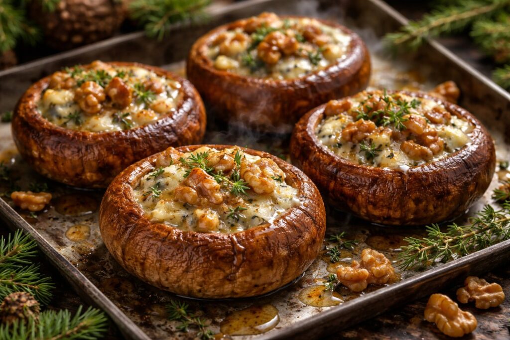 Highland Pockets - Baked Porcini with Blue Cheese & Walnuts