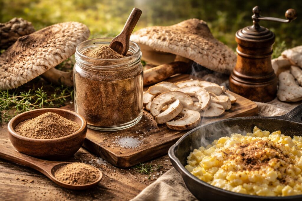 Homemade Parasol Mushroom Umami Powder - The Forest Seasoning