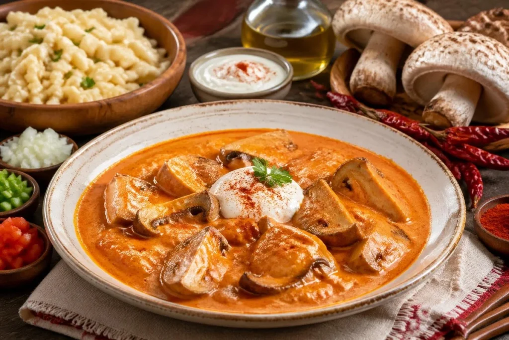 Hungarian Parasol "Paprikash" with Nokedli