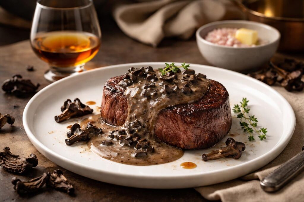 Jazz Improvisation: Beef Fillet with Black Trumpet & Cognac Silk Sauce