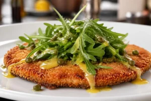 Macrolepiota with Arugula and Lemon-Caper