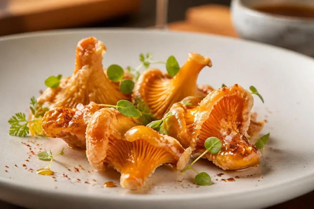 Miso-Glazed Tempura Chanterelles