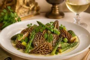 Morel Fricassée Medici Asparagus Gourmet Magnet
