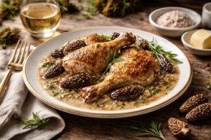Morel Mushroom Chicken Fricassée - A Royal Forest Feast