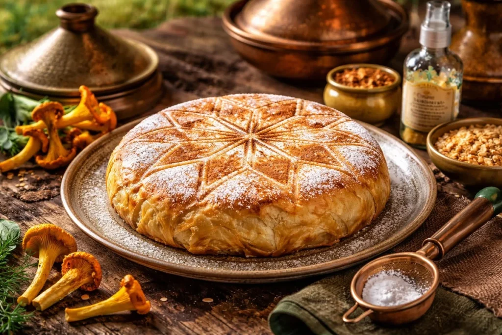 Moroccan Pigeon Pastilla with Yellow Foot Chanterelles