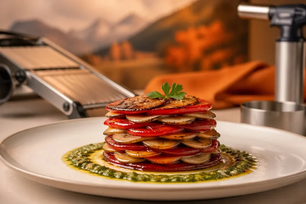 Navarrese Porcini & Piquillo Pepper Mille-feuille