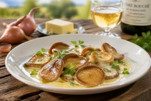 Normandy Cider Glazed Fairy Ring Mushrooms