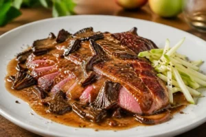 Normandy Duck Breast with Apple Cider and Grey Chanterelles