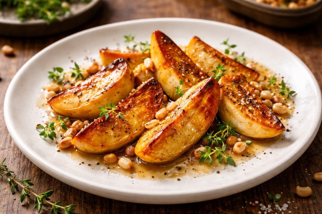 Pan-Seared Amanita Caesarea with Pine Nuts