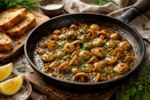Wild Marasmius oreades Sauté with Dill and Alpine Butter Recipe