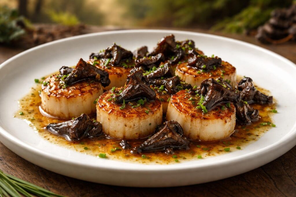 Pan Seared Scallops with Black Trumpet Garlic Butter Recipe for Ultimate Perfection