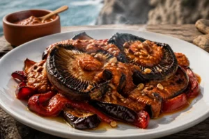 Parasol Escalivada with Romesco