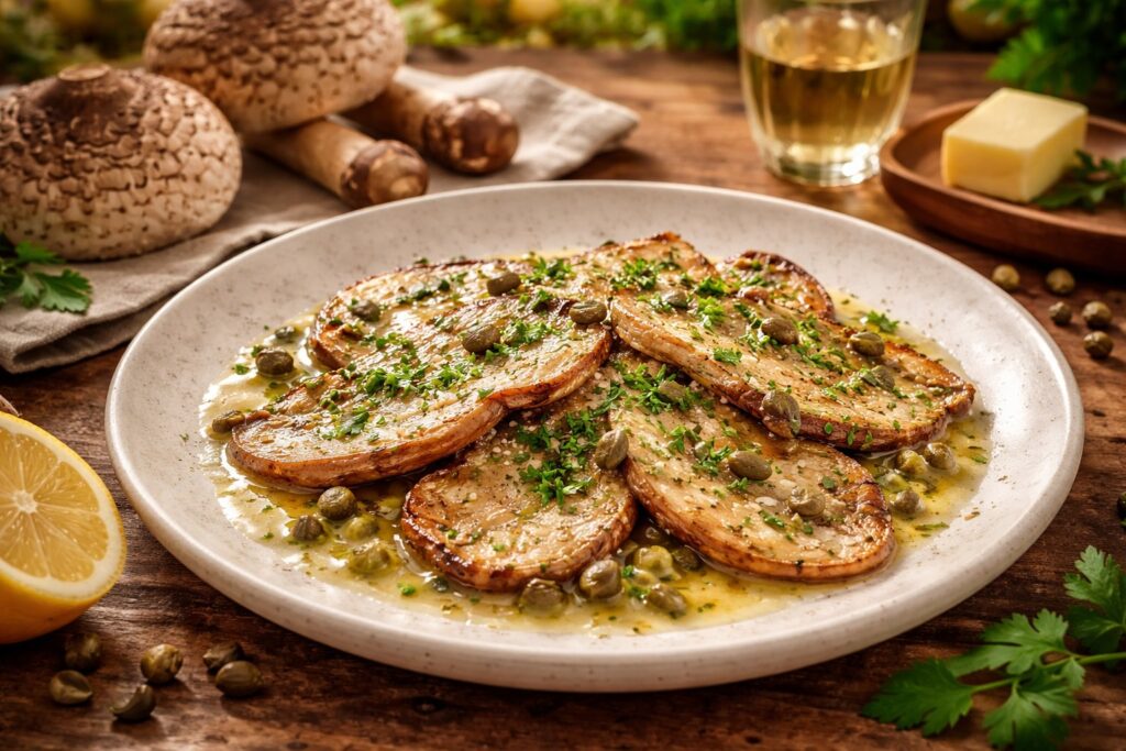 Parasol Mushroom "Scaloppine" with White Wine and Lemon