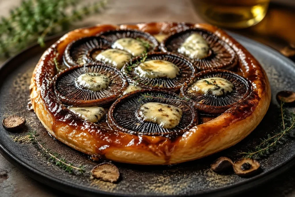 Parasol Mushroom and Gorgonzola Dolce Savory Tarte Tatin
