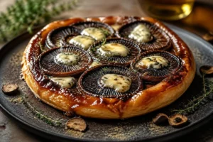 Parasol Mushroom and Gorgonzola Dolce Savory Tarte Tatin