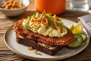 Parasol Smørrebrød with Remoulade & Onions