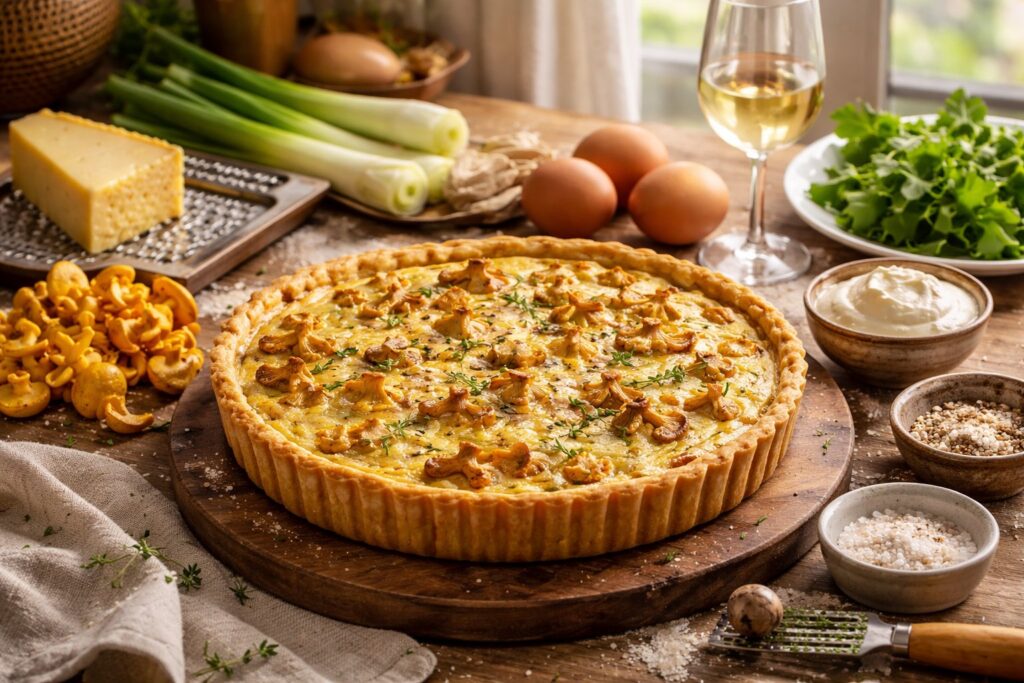 Parisian Bohemian Quiche: Golden Chanterelles & Leeks