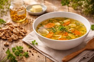 French Style Fairy Ring Mushroom Consommé Gourmet Magic Authentic French Style Fairy Ring Mushroom Consommé Recipe