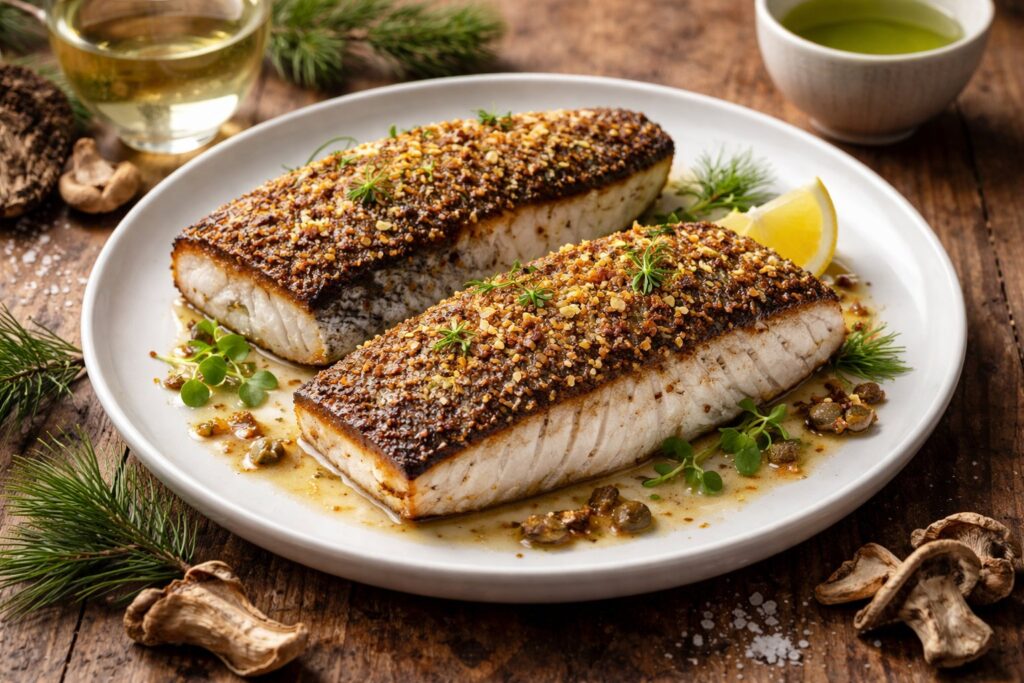 Porcini Crusted Sea Bass Recipe Atlantic Style