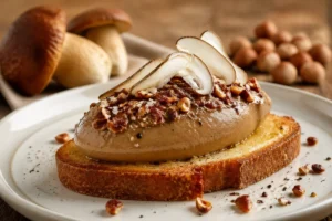 Porcini Mousse with Hazelnut Praline and Brioche