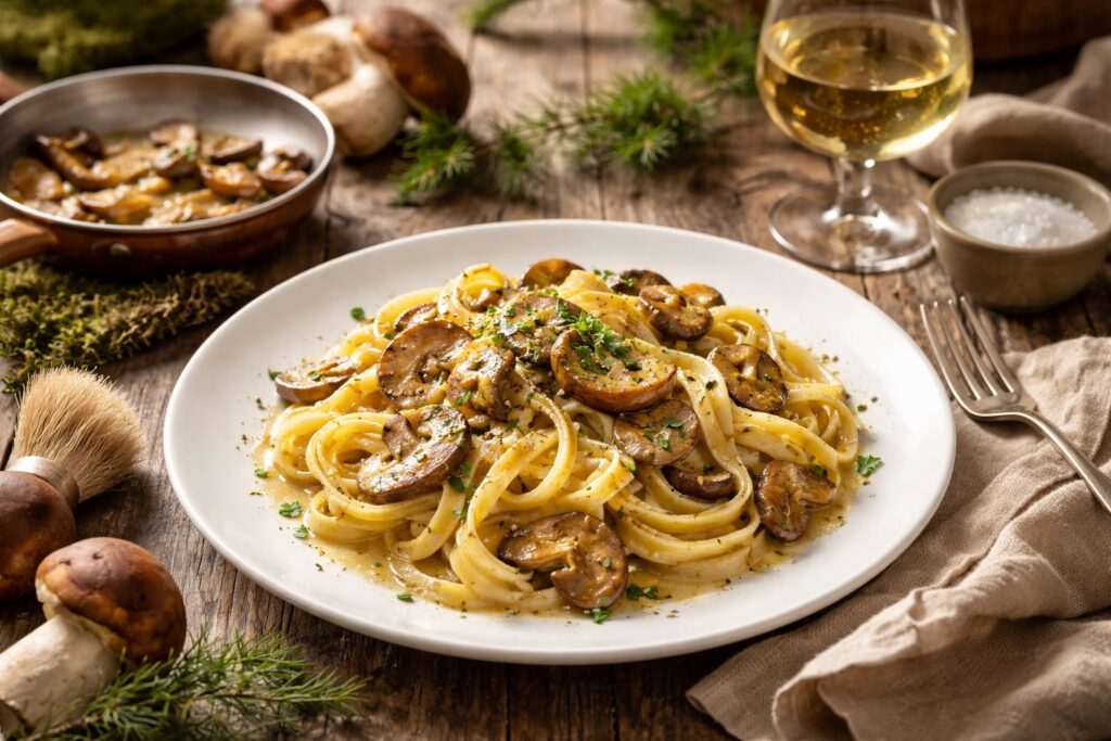 Porcini Tagliatelle Recipe Italian Dolomites Emulsion