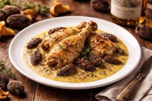 Poulet au Vin Jaune et Morilles