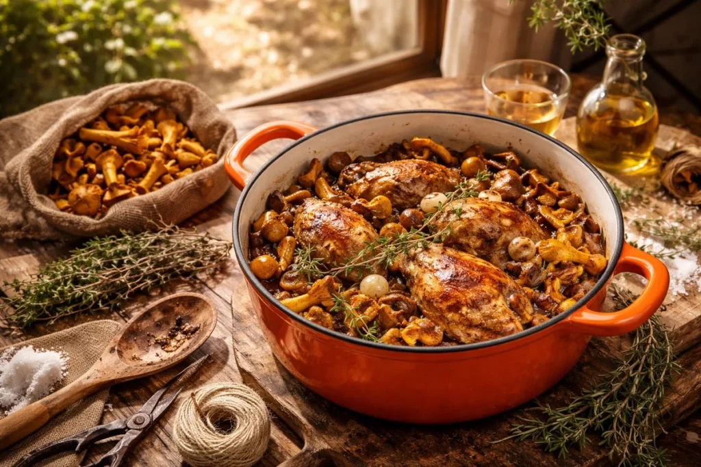 Provençal Guinea Fowl en Cocotte with Yellow Foot