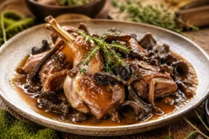 Rabbit "Chasseur" with Black Trumpets