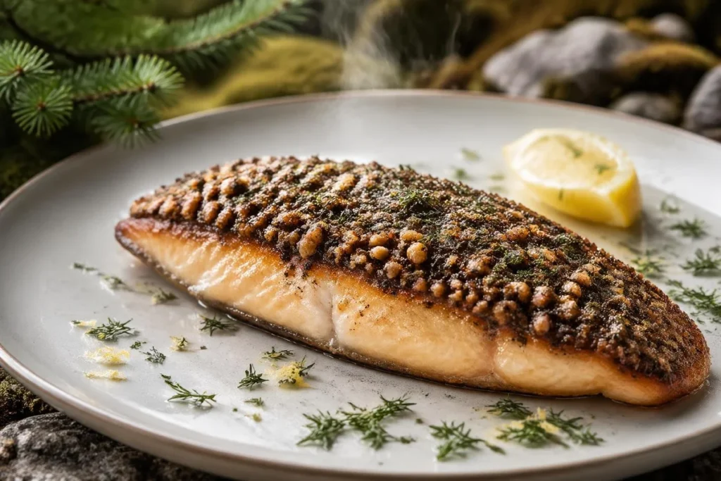 Roasted Rodopi Trout with Morel Crust