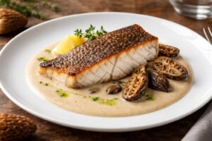 Roasted Turbot with Morel Mushroom Velouté