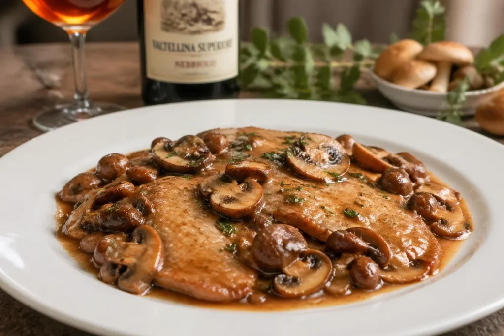 Scaloppine with Fairy Ring Marsala Reduction