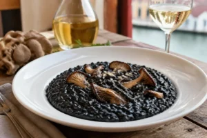Seppia Risotto with Grey Chanterelles