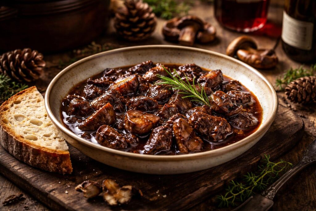 Slow-Cooked Wild Porcini and Red Wine Ragout