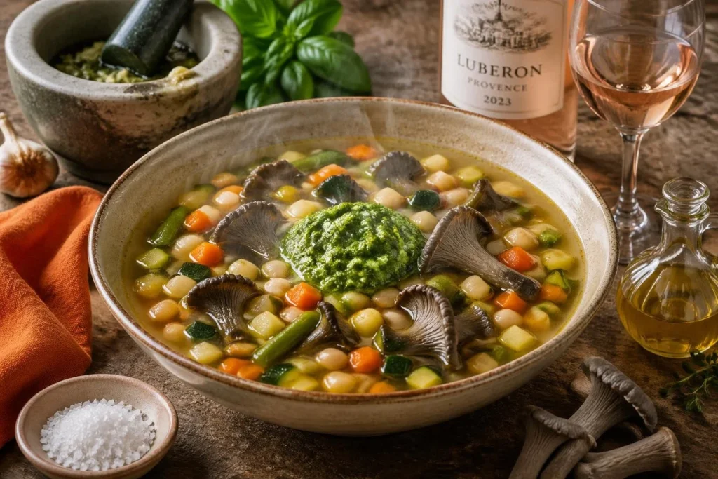 Soupe au Pistou with Grey Chanterelles