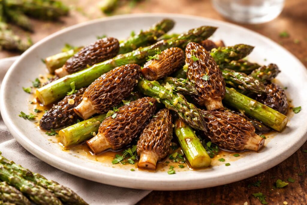 Spring Morel & Asparagus Sauté with Lemon Zest
