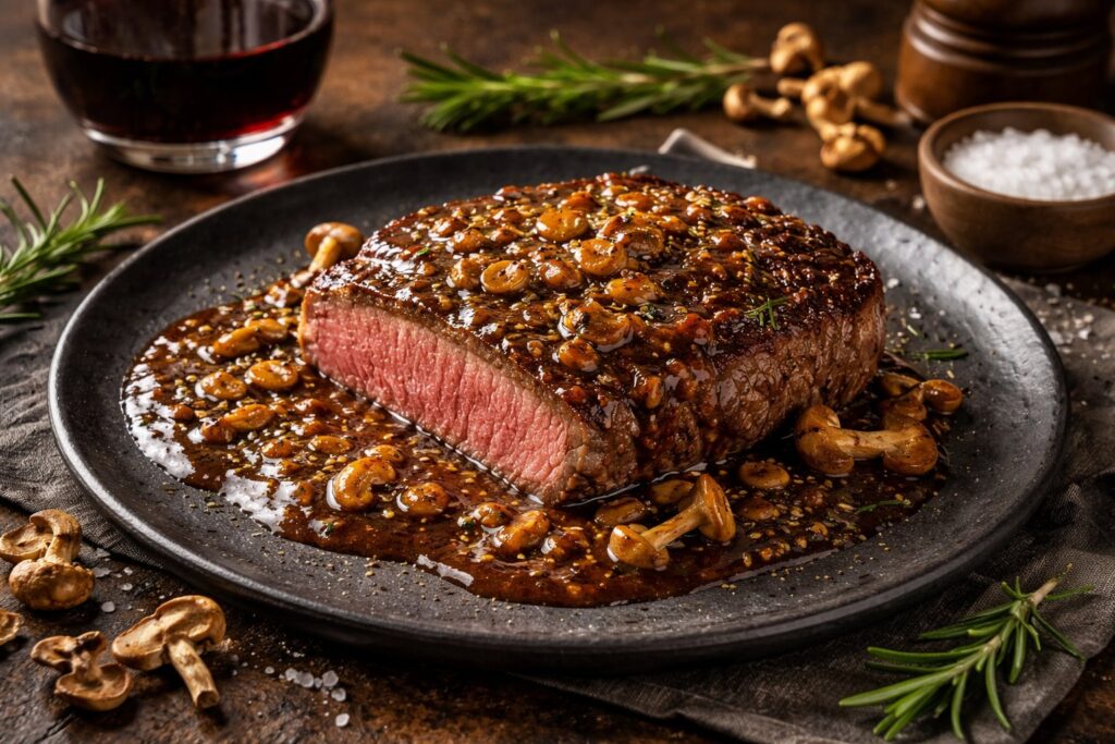 Gourmet Magic Authentic Fairy Ring Mushroom Steak Sauce Reduction Recipe