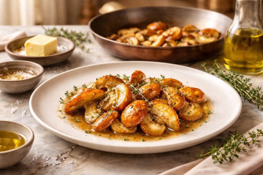The Aristocratic Sauté: Caesar’s Mushroom in Brown Butter & Thyme