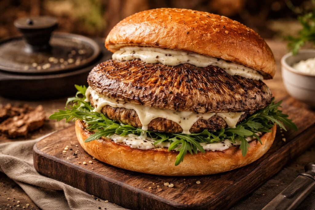The Artisan Parasol Burger with Truffle Aioli
