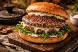 The Artisan Parasol Burger with Truffle Aioli