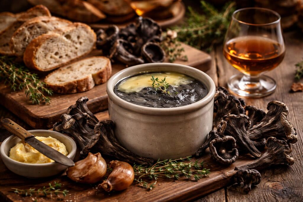 Gourmet Magic Wild Harvested Gourmet Louis XIV Black Velvet Wild Trumpet Paté and Cognac Infusion for Total Perfection Recipe