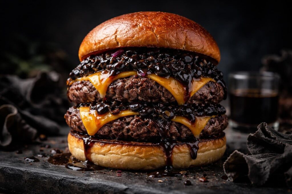 Gourmet Beef Burger with Black Trumpet Mushroom Sauce Recipe for Ultimate Perfection